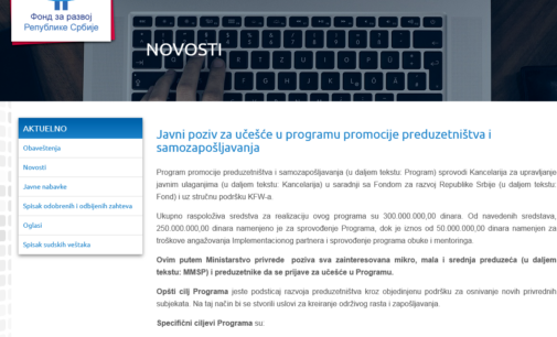 Podsticajna sredstva u okviru Programa promocije preduzetništva i samozapošljavanja