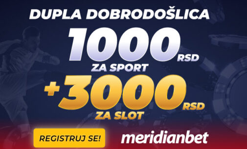NAJVEĆI BONUS DOBRODOŠLICE U MERIDIANU: Preuzmi 1.000 ZA SPORT + 3.000 DINARA ZA SLOT!