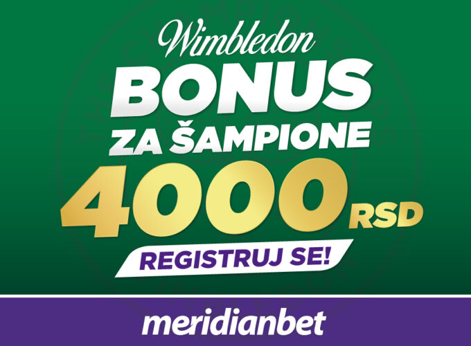 ISPRATI VIMBLDON U MERIDIANU: Spremi se za još jednu pobedu, BONUS i najveću kvotu na svetu!