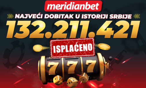 NAJVEĆI DOBITAK U ISTORIJI SRBIJE – MERIDIANBET ISPLATIO 132.211.421 RSD!