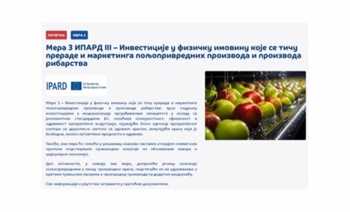 Prvi javni poziv u okviru Mere 3 IPARD III programa