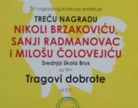 ,,Tragovi dobrote’’ – nagrađeni film bruskih srednjoškolaca